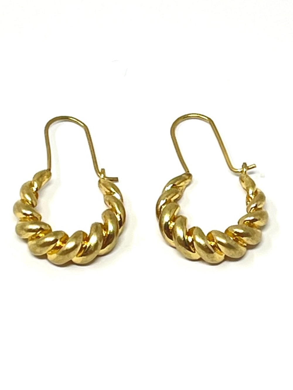 New Anthropologie Twisted Hoop Drop Earrings Gold